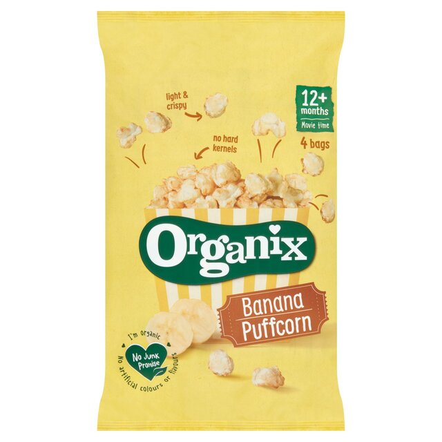 Organix Banana Organic Puffcorn 12 mths+ Multipack 4 x 10g