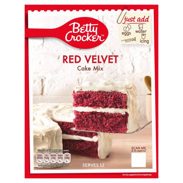 Betty Crocker Mezcla de Pastel de Chocolate Terciopelo Rojo 450g 