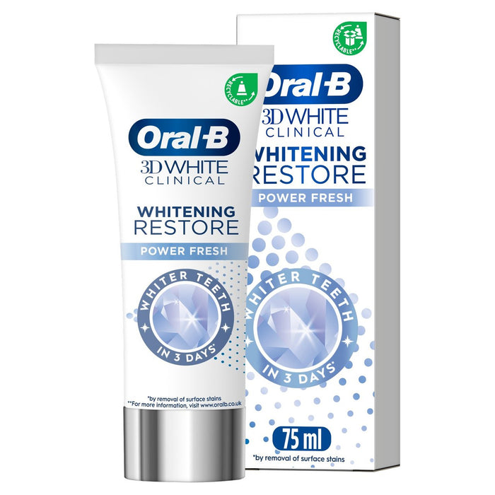 Orales B 3d weiß klinisches Whitening -Pulver frisch 70 ml