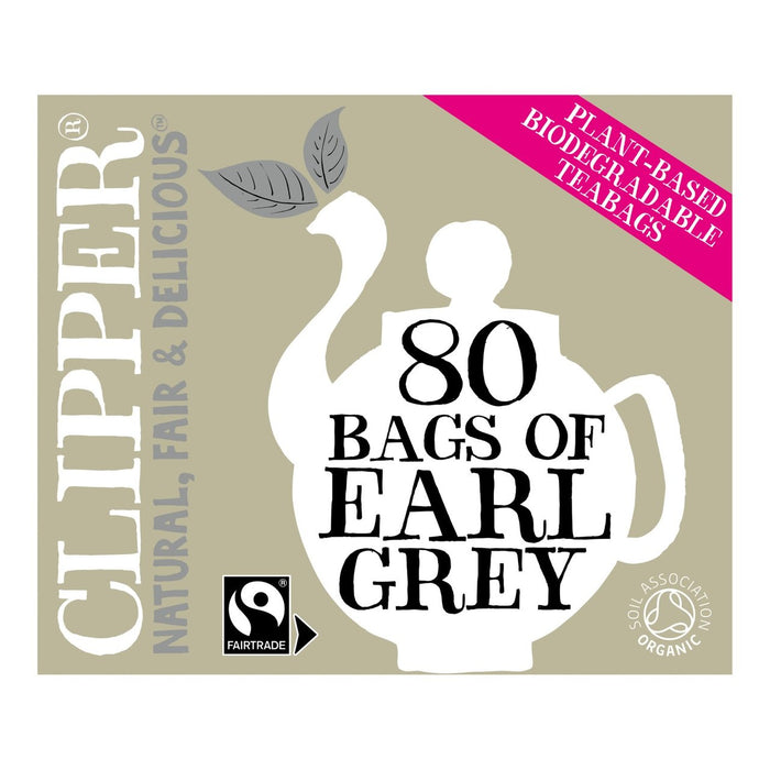 Clipper Fairtrade Orgánica Earl Grey Tea Bolsas 80 por paquete
