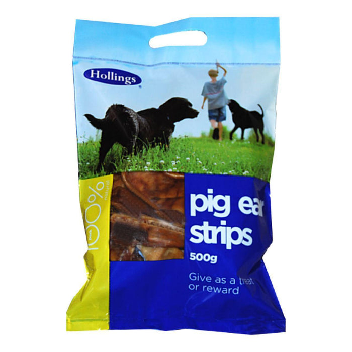 Hollings Pig Strips Over Treats pour chiens 500g