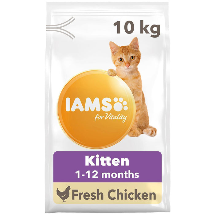 IAMS For Vitality Kitten Cat Food con pollo fresco de 10 kg