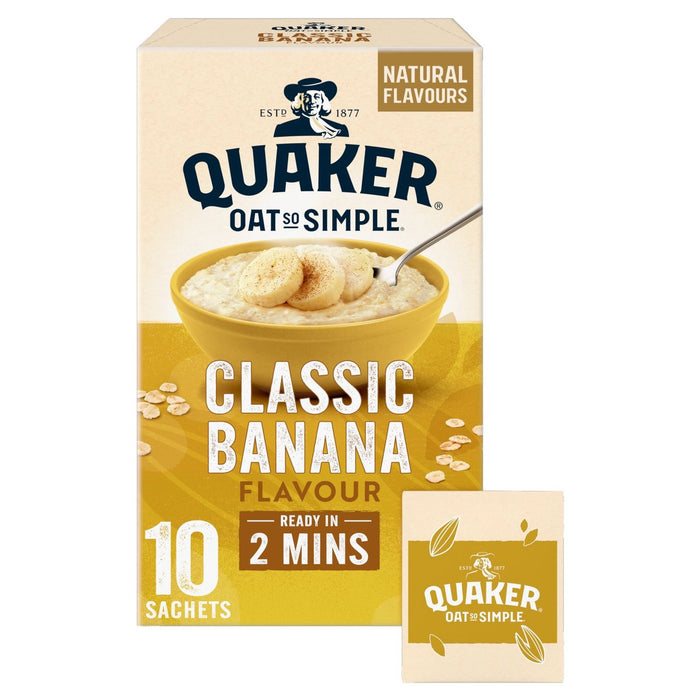 Quaker avena tan simple bolsas de gachas de plátano 10 x 35g