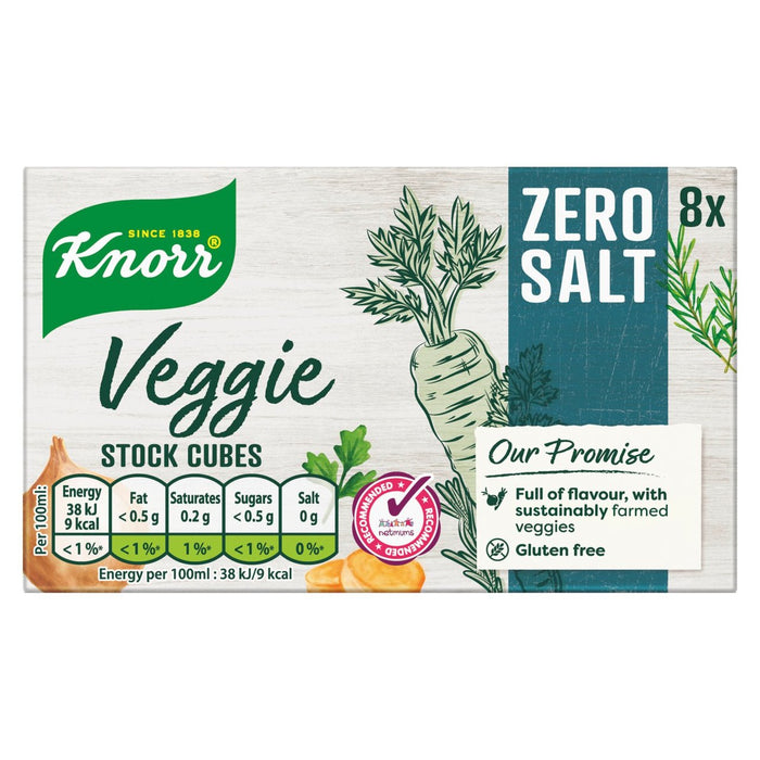 Knorr Gemüse Zero Salz Stock Würfel 72g